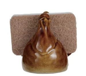 Stoneware Turkey Shaped Sponge Holder w/ Sponge