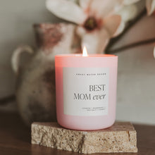 Load image into Gallery viewer, Best Mom Ever Soy Candle - Pink Matte Jar - 15 oz (Wildflowers and Salt)
