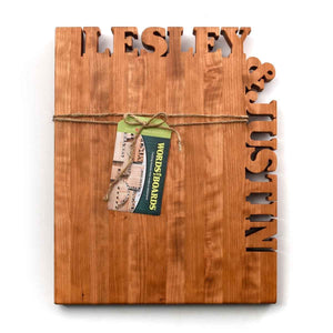 Words with Boards Personalized Cutting Board ~ Top & Side