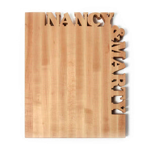 Words with Boards Personalized Cutting Board ~ Top & Side