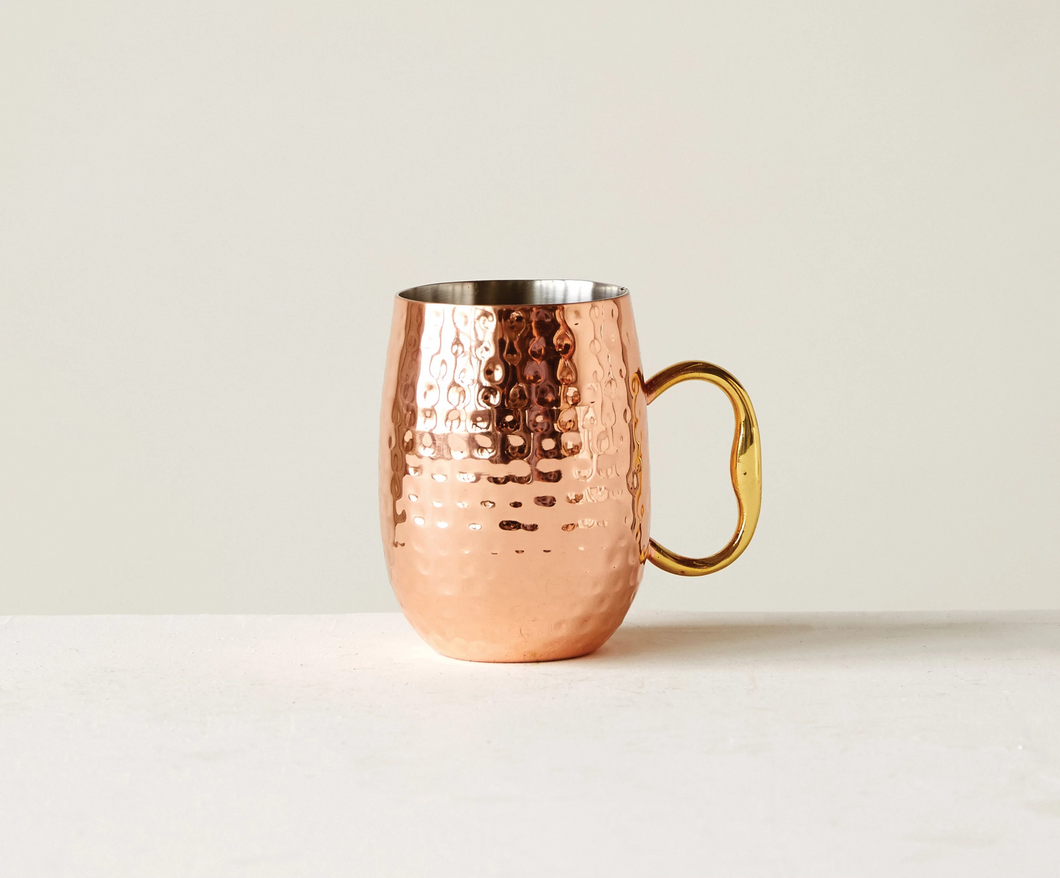 Hammered Stainless Steel Mule Mug in Copper Finish