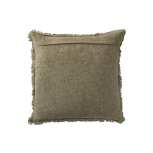 Load image into Gallery viewer, 20&quot; Square Stonewashed Linen Pillow w/ Fringe
