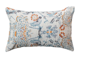 14"L x 9"H Cotton Voile Printed Lumbar Pillow