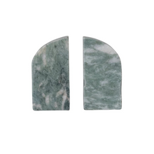 Load image into Gallery viewer, Set of 2 Green Melange Marble Bookend
