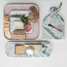 Load image into Gallery viewer, Green Melange Marble Cheese Board
