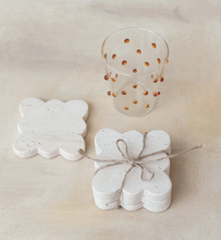 Load image into Gallery viewer, Set of 4 Travertine Coasters w/ Scalloped Edge

