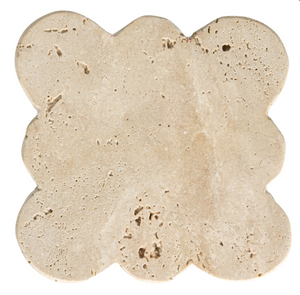 Set of 4 Travertine Coasters w/ Scalloped Edge
