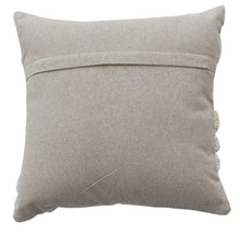 Load image into Gallery viewer, 18" Square Cotton Slub Pillow with Tufted Flowers
