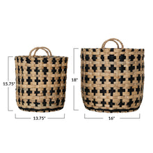 Load image into Gallery viewer, Woven Water Hyacinth Baskets w/ Handles
