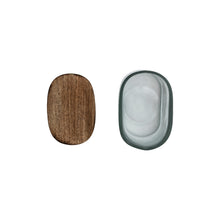 Load image into Gallery viewer, 8 oz. Hand-Blown Glass Jar with Mango Wood Lid, Natural
