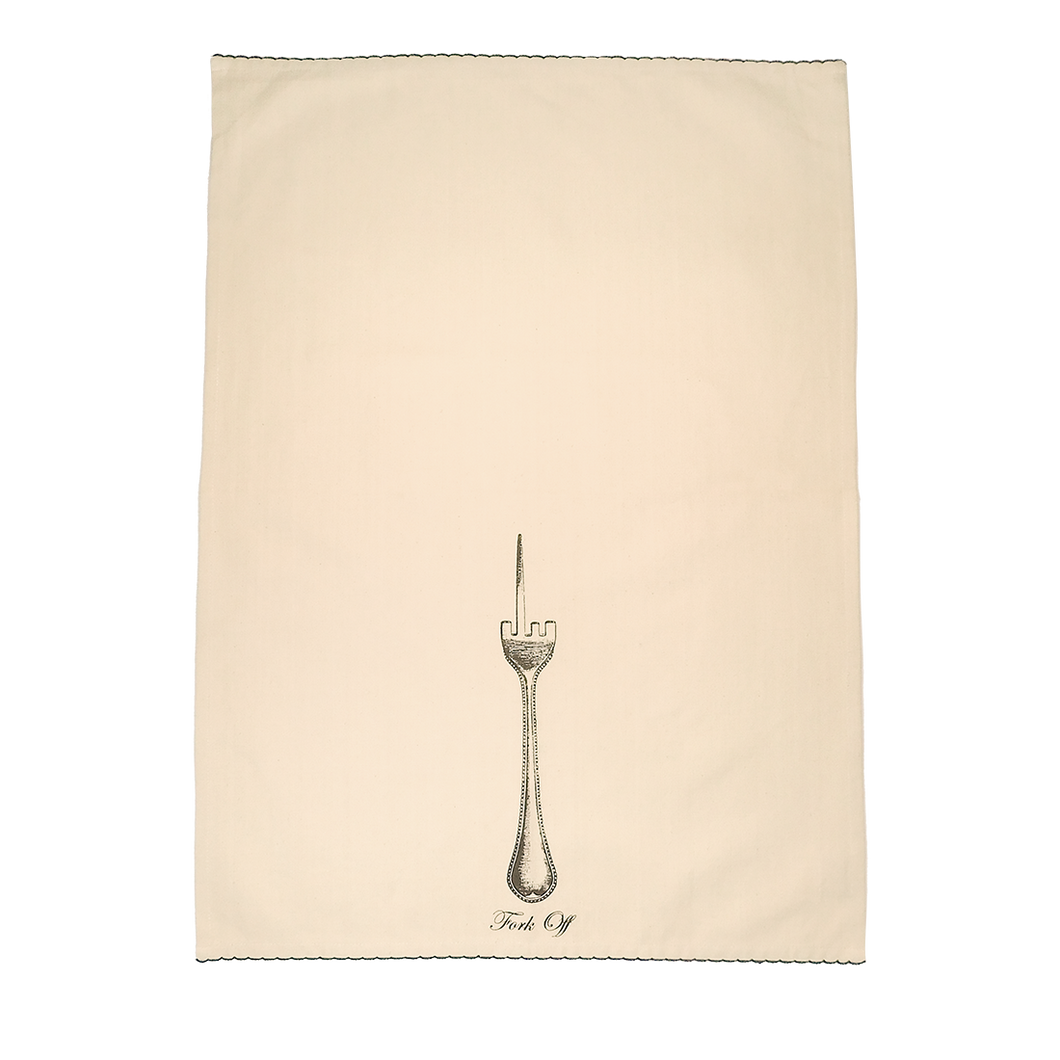 Fishs Eddy Pleasantries - Fork Off Tea Towel