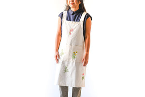 Botanical Embroidered Apron