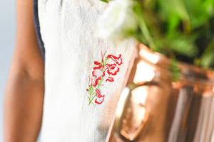 Botanical Embroidered Apron