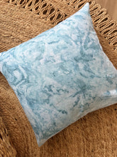 Load image into Gallery viewer, Blue Marbleized Hand Dyed Pillow
