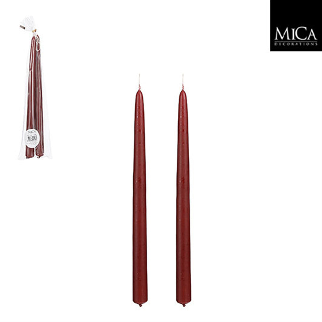Set of 2 Bordeaux Taper Candles