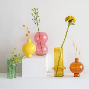 Recycled Glass Vase Yellow Yolk