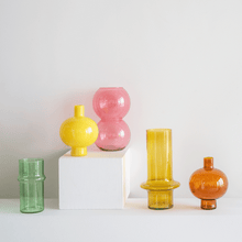Load image into Gallery viewer, Recycled Glass Vase Yellow Yolk
