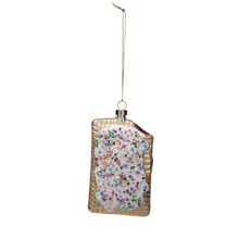 Load image into Gallery viewer, Glass Toaster Pastry Ornament w/ Beads &amp; Glitter
