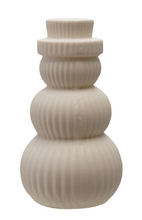 Load image into Gallery viewer, Stoneware Bisque Snowman Shaped LED Light
