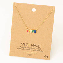 Load image into Gallery viewer, Rainbow Love Print Pendant Necklace
