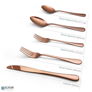 20 Piece Rose Gold Flatware Set