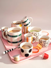 Load image into Gallery viewer, Pink/Teal Striped Mug

