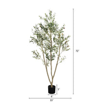Load image into Gallery viewer, Artificial Olive Tree in Black Plastic Pot, 1pc/set: 7'

