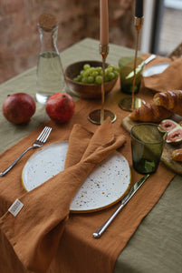 Cinnamon Linen Table Runner