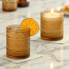 Load image into Gallery viewer, Golden Grace Fall Soy Candle in Hobnail Drinking Glass
