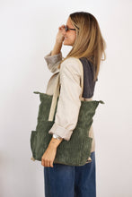 Load image into Gallery viewer, Corduroy Backpack - Shoulder Bag – Olive Green (Musgo)
