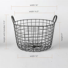 Load image into Gallery viewer, Round Iron Basket with Handles
