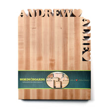 Load image into Gallery viewer, Words with Boards Personalized Cutting Board ~ Top &amp; Side
