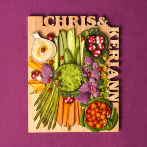 Words with Boards Personalized Cutting Board ~ Top & Side