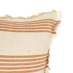 Edaline Terracotta Striped Throw Pillow