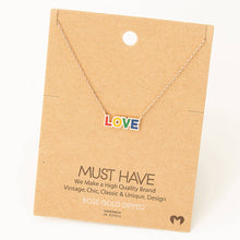 Load image into Gallery viewer, Rainbow Love Print Pendant Necklace
