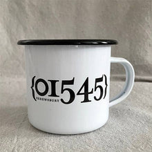 Load image into Gallery viewer, Zip Code Custom Mug -  Enamelware Camper 12oz.: Sage Green Lip
