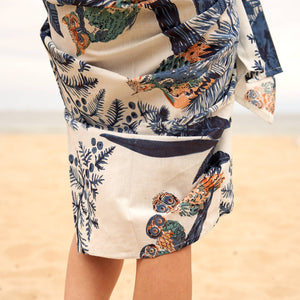 Blue Owl Cotton Kimono