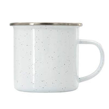 Load image into Gallery viewer, Zip Code Custom Mug -  Enamelware Camper 12oz.: Sage Green Lip
