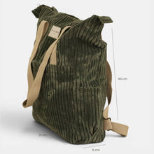Load image into Gallery viewer, Corduroy Backpack - Shoulder Bag – Olive Green (Musgo)
