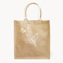 Load image into Gallery viewer, Handmade Burlap Jute Tote with Pompom
