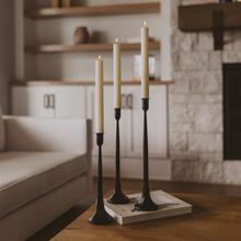 Load image into Gallery viewer, Cast Iron Taper Candle Holders, Set of 3
