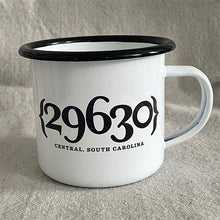 Load image into Gallery viewer, Zip Code Custom Mug -  Enamelware Camper 12oz.: Sage Green Lip
