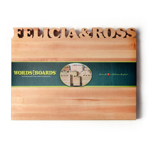 Words with Boards Personalized Cutting Board ~ Large