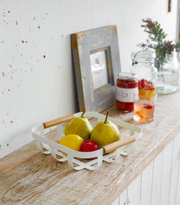 Fruit Basket - Steel + Wood