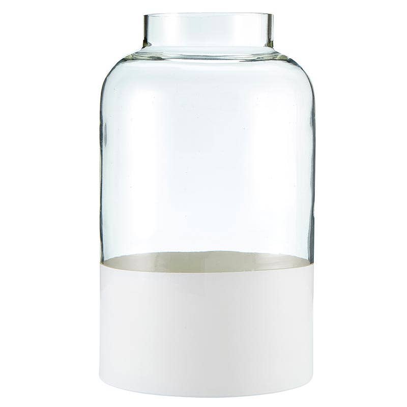 Bottle Vase W Matte White Base