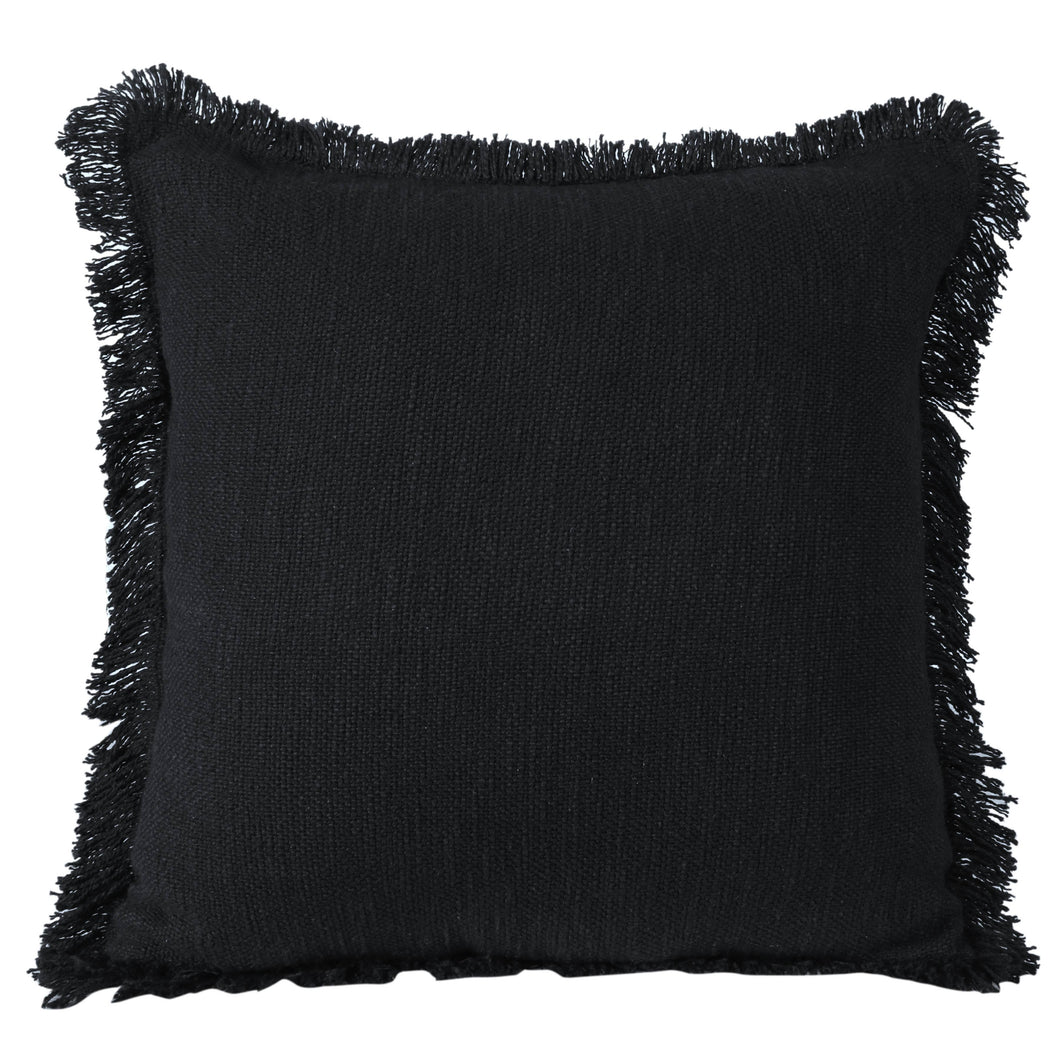 Solid Fringe Throw Pillow