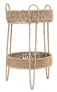 Hand-Woven Seagrass Stand with 2 Removable Trays