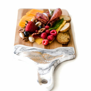 Med. White, Grey & Gold Cheeseboard