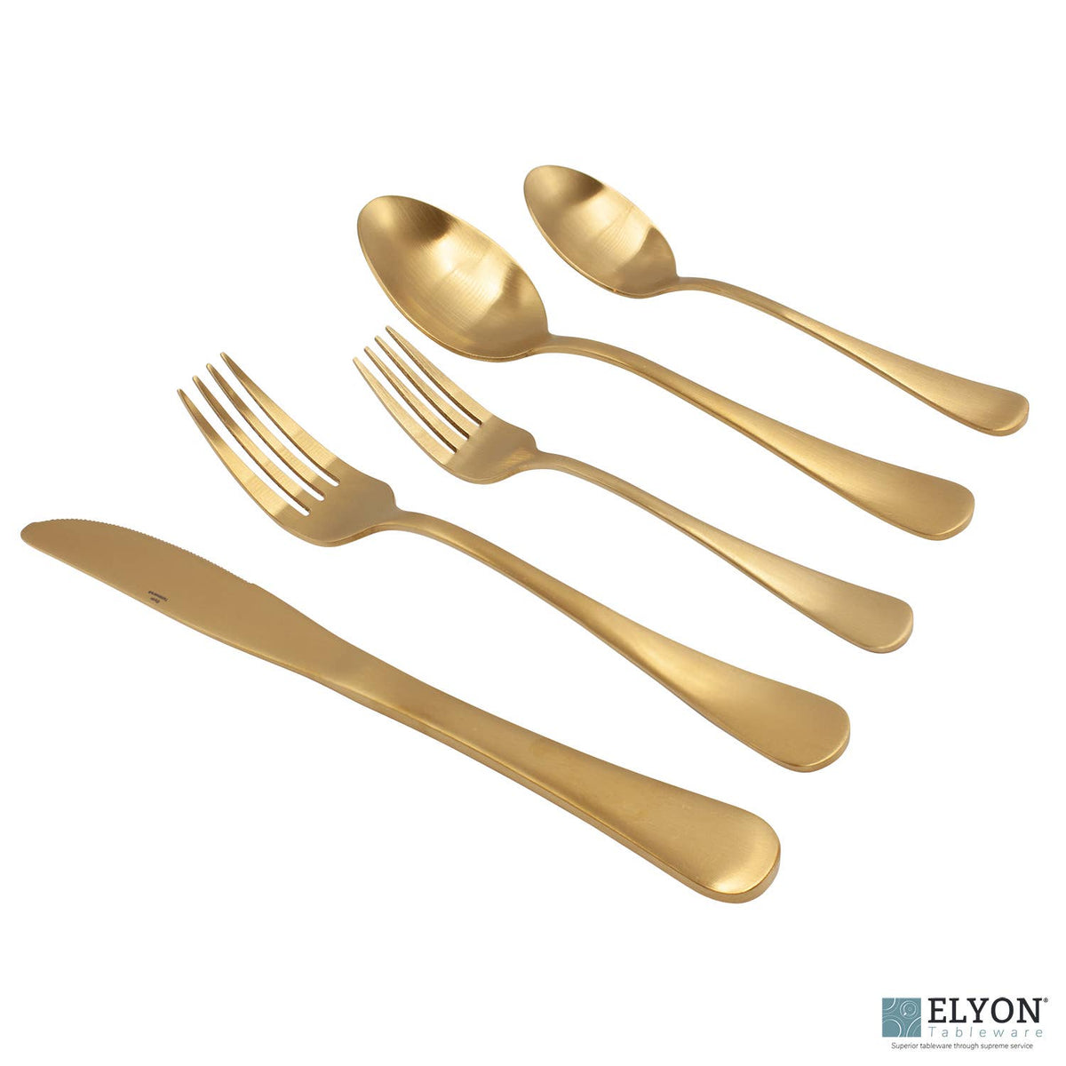 20-Piece Matte Gold Colored Flatware Set – Lily & Marigold Home + Design